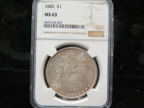 1885年製モルガン銀貨、NGCグレードMS-63。お買い得品。コインストアセール#6023