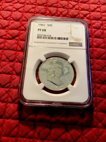 1961年フランクリン 50セント シルバー PF68 NGC 美しい鏡のような表面!