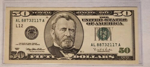 楽天WORLD RESOURCE【KING店】1996年 50ドル連邦準備銀行券 Fr-2126-A ボストン 未流通 AL88732117A