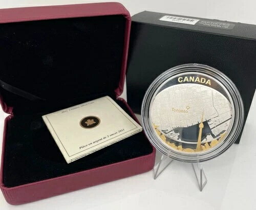 カナダ 25ドル 2011 | トロント市地図 | 2オンス 銀貨プルーフケース + CoA [919-