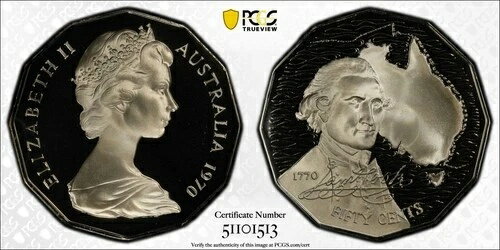 ȥꥢ 1970ǯ ץƥ󥯥å 50 ץ롼ե PCGS PR69DCAM Ʊ ȥåץݥå #1513