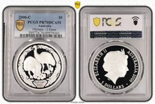 2000年シドニーオリンピック エミュー2枚 1オンス シルバー プルーフコイン PCGS PR70DCAM