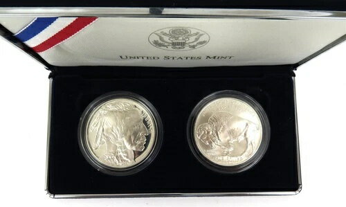 スミソニアン・アメリカン・バッファロー記念コインセット、プルーフ未流通銀貨