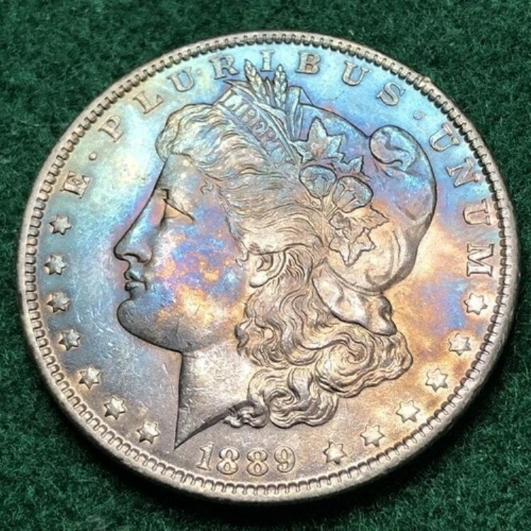 1889年 1ドル モルガン・ダラー 未鑑定 美しい色調 #19