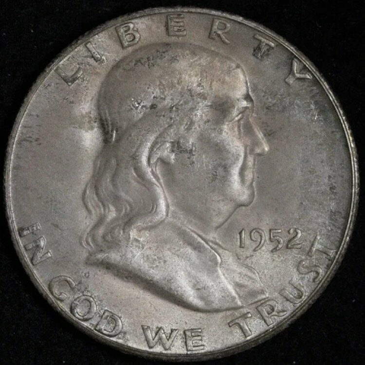 1952-S フランクリンシルバーハーフダラー BU *未流通* MSトーン E350 YGNC