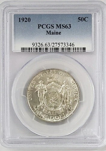 1920年 メイン州成立100周年記念銀貨 ハーフドル PCGS MS63