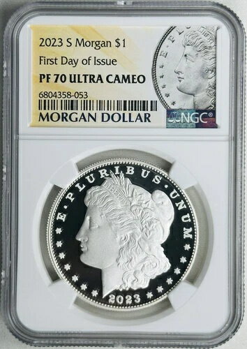 2023-S プルーフ モルガン シルバー ダラー コイン NGC PF70 UC 発行初日