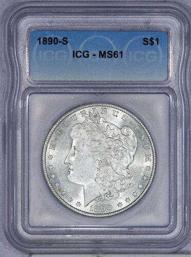 1890-S モルガン銀貨 1ドル ICG MS61