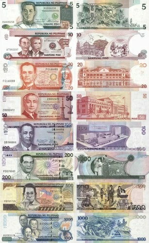 フィリピンセット 8個 5+10+20+50+100+200+500+1000 ピソ - ピック 168-197 UNC