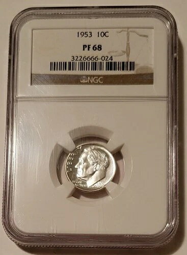 1953年 ルーズベルト ダイム プルーフ PF68 NGC