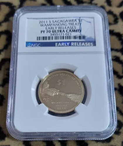 ? 2011 S ネイティブアメリカン $1 ワンパノアグ条約 サカガウィア プルーフ ドル NGC PF70 ?