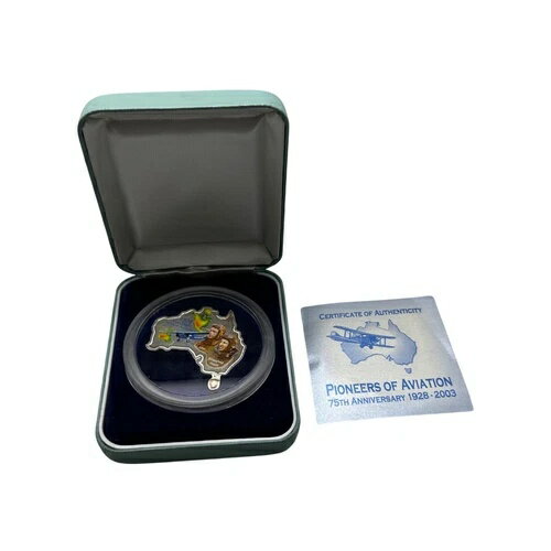 2003年 - プルーフ .999 シルバーコイン オーストラリア 地図型 航空 ウルム キングスフォード 1オンス..