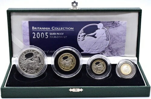 2005年ブリタニア銀貨4枚セット 1オンス - 1/10 ロイヤルミント