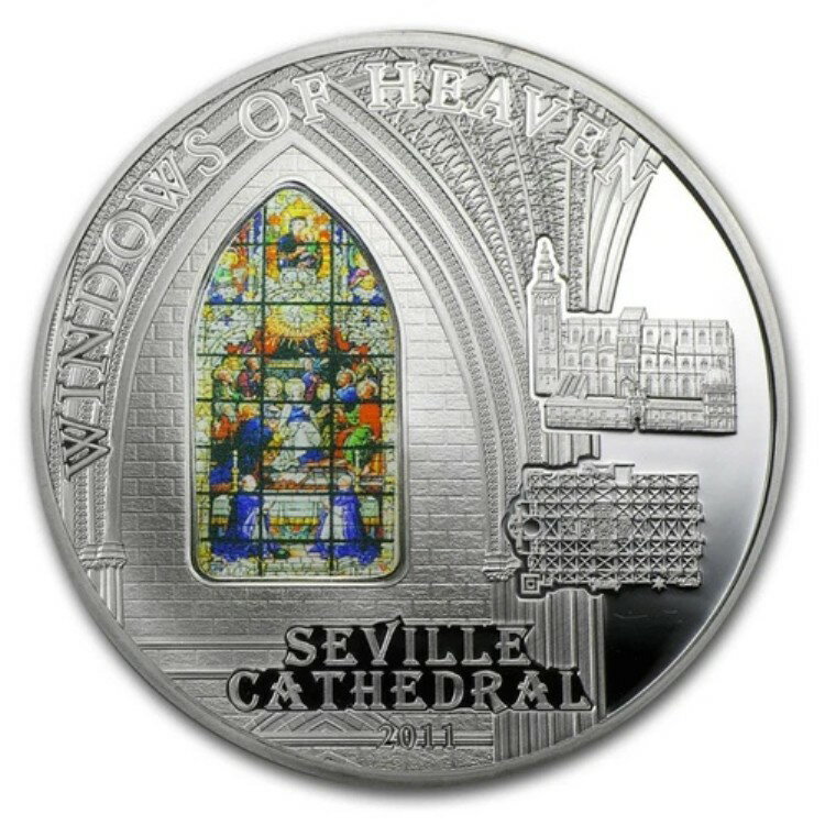 クック諸島 2011年 10ドル Windows Of Heaven セビリア シルバー プルーフ コイン "4"