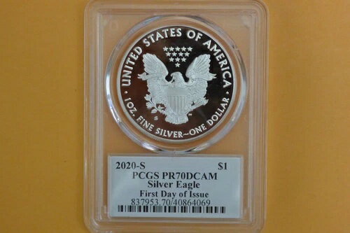 2020-S シルバーイーグル PCGS PR70 クリフトン・ダニエル 初日発行