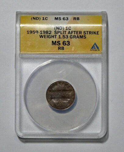 ERROR 1959-1982 スプリットアフターストライク 重量1.53グラム ANACS MS 63 RB