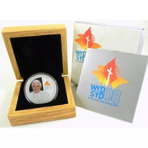 2008年 1ドル 世界青年の日 シドニー WYD 1オンス シルバー プルーフ カラーコイン 番号3522