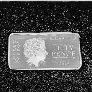 非常に希少な、史上初のイギリス諸島ヘイスティングスの戦いの長方形50ペンスコインバー(2016年)