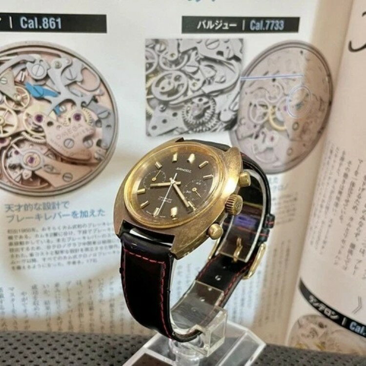 サンドス バルジュー 7733 クロノグラフ ゴールド貼りアナログ 中古 希少