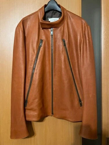 希少なMAISON MALGIELA14 16S S エイトシェイプラムスキンレザーライダース マルタン・マルジェール