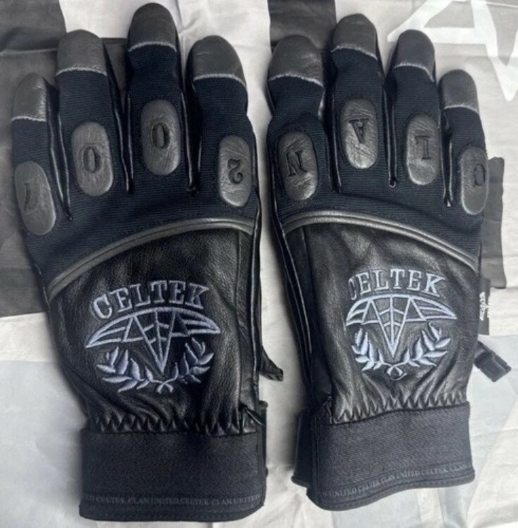 2007 CELTEK フィンガースタイル ブラック プレミアムレザー クラングローブ エクストララージ XL レア