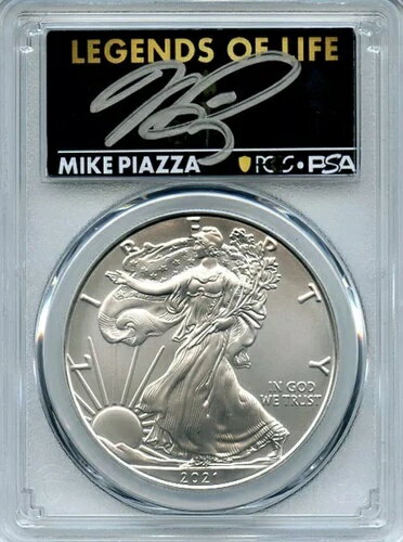 2021年 (P) シルバーイーグル レジェンズ・オブ・ライフ PCGS MS70 マイク・ピアッツァ・ホフ