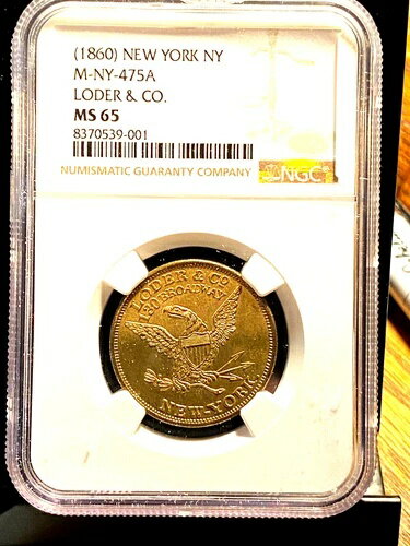 #A9718 希少な NGC MS65 Loder & Co、ニューヨークの乾物輸入業者、1860年代の美しいトークン