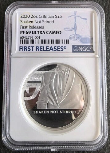 NGC PF69 FR イギリス 2020年 シェイクン・ノット・ステアード 007 銀貨 2オンス