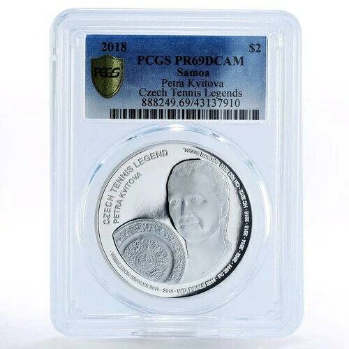 サモア 2ドル チェコ テニス界のレジェンド ペトラ・クビトバ PR69 PCGS コイン 2018
