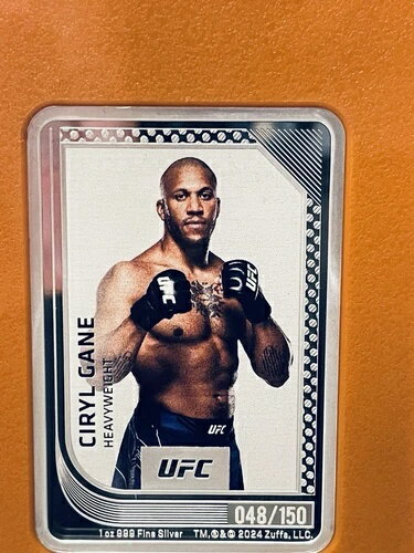 2024- UFCトレーディングコイン-CIRYL GANE 1オンス シルバープルーフコイン 048/150