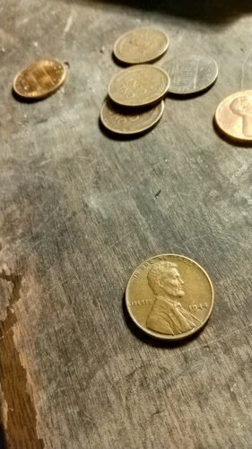 1944 年小麦ペニー リンカーン ヘッド スカルプ ダイ キャップ エッジに L エラー、ミントマークなし。