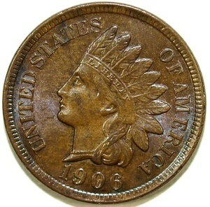 1906年インディアンヘッド未流通セント☆☆素晴らしいセットフィラー☆☆460