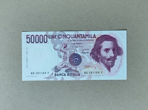 イタリア 50000 50,000 リラ 1984年 113b UNC ジャン・ロレンツォ・ベルニーニ