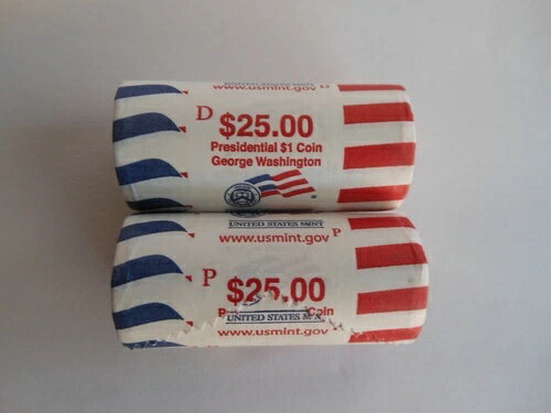 2007年 P&D 25ドル ジョージ・ワシントン アメリカ造幣局 UNC コインロール(3)