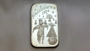 ヴィンテージ 1974 マディソンミント 1オンス シルバー アートバー ハロウィン かかし パンプキン