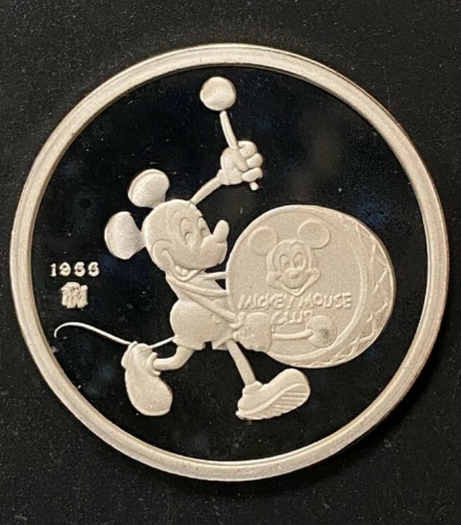 希少品 ミント 1988年 ディズニー #4 ミッキーマウスクラブ .999 シルバー プルーフ レアメダル