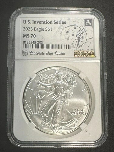 1オンス シルバーイーグル 2023 NGC MS70 インベンション チョコレートチップクッキー*送料無料*
