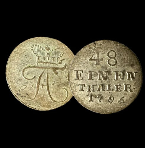 1/48 ターラー 1796 フレデリック・アルブレヒト アンハルト公 ベルンブルク銀貨-(3)