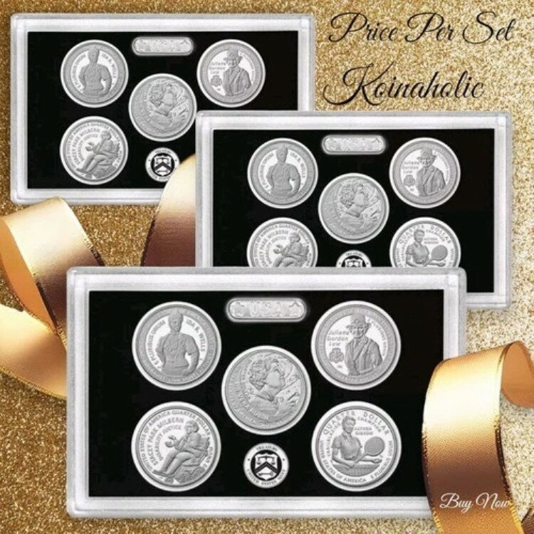 2025年 S シルバー プルーフ アメリカ女性用クォーター 5枚セット、+ボーナス フレッシュfmミント