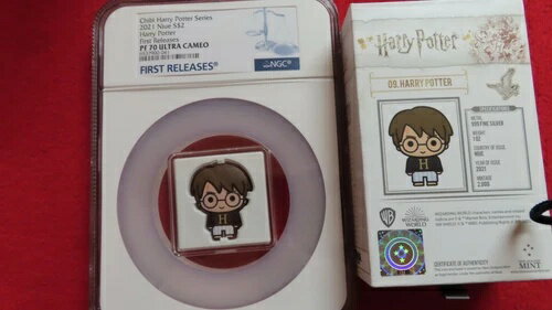 2021年 ハリー・ポッター チビ - パジャマ姿のハリ??ー 1オンス .999 シルバー NGC PR70 ニウエ 2ドル..