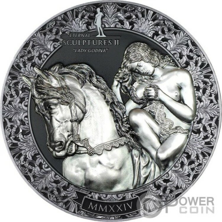 GODIVAのシンボルマーク「Lady Godiva」ジョン・コリア3oz銀貨 GODIVAのシンボルマーク「Lady Godiva」ジョン・コリア3oz銀貨