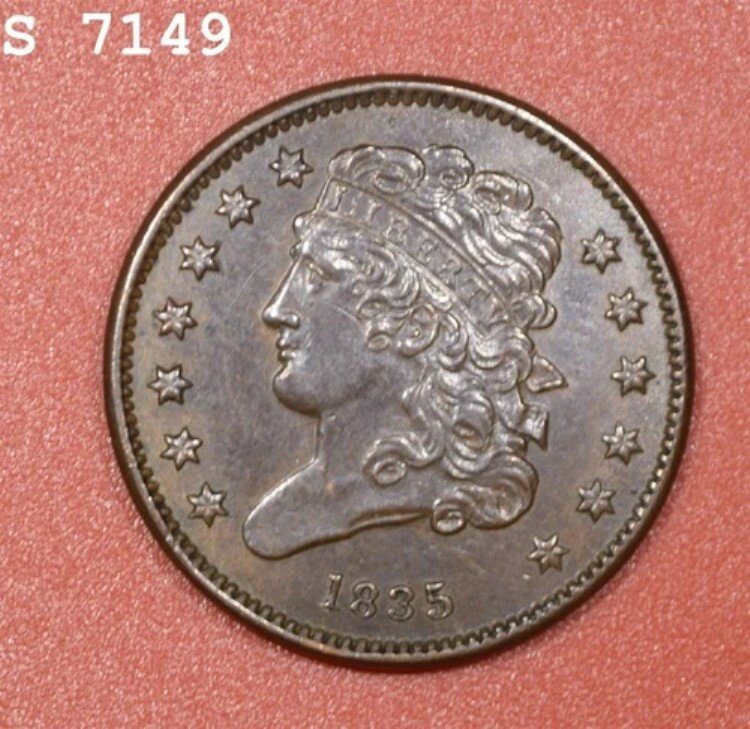 1835 クラシックヘッドハーフセント「CH BU」*1点目以降は送料無料*