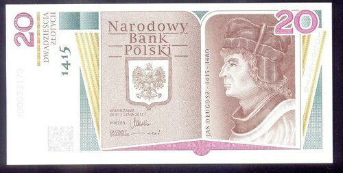 ポーランド 20 ズロティチ 2015 記念 P188 UNC (2)