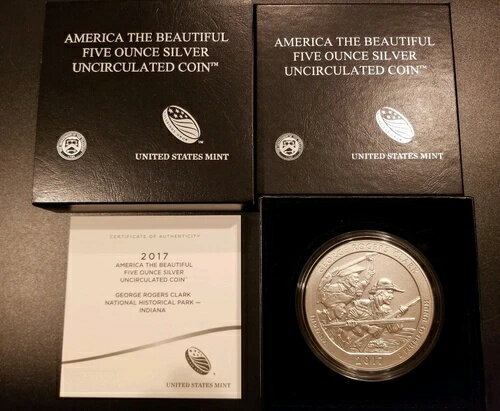 2017-P ジョージ・ロジャース・クラーク ATB 5オンス シルバー - オリジナルオーナー - 発行枚数少 - 宝石