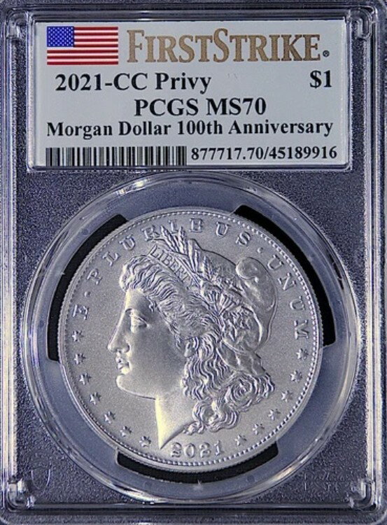 2021-CC プリヴィ モルガン シルバー ダラー PCGS MS-70 ファーストストライク フラッグラベル