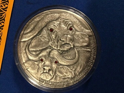 (2014)-4オンスニウエ野生動物ファミリー（バッファロー）コイン