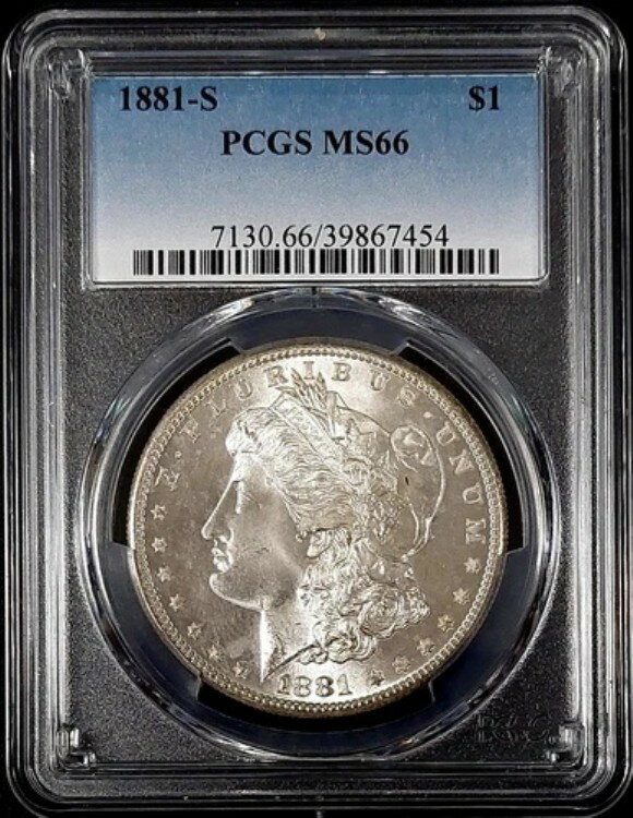 1881 S Morgan Dollar certified MS 66 by PGCS! sku 7454商品について流通/非流通 非流通額面 1ドル材質 銀発行年 1881年打刻方法 ビジネス純度 0.9鋳造所 サンフランシスコグレード MS 66認証 PCGS注意事項※以下の注意事項をご理解のうえ、ご購入ください■ 鑑定済みコイン・紙幣について各種コイン・紙幣の鑑定機関（NGC、PCGS、PMGなど）は、収集品の真贋鑑定およびグレーディングを行う専門機関です。鑑定後の商品は、専用ケース（スラブ）に封入され、状態を示すグレードが付与されます。■ グレードについてグレードはコイン・紙幣自体の状態を評価するものであり、ケース自体の品質や状態を保証するものではありません。製造・輸送時の影響により、以下のような状態が発生する場合がございます。- 軽微なスレ傷・拭き傷（特に光の角度で見えるもの）- ケース内部のホコリ・小さな異物（鑑定機関の検品基準を満たしている場合）- ラベルのズレ・わずかな傾きこれらは鑑定機関の基準内であり、返品・交換の対象とはなりませんのでご了承ください。■ ラベルの種類について各鑑定機関では、コイン・紙幣の状態や鑑定の結果に応じて異なるラベルが付与されます。- 通常ラベル（Standard/Regular）：一般的なグレード付き鑑定済みコイン・紙幣- オーセンティック（Authentic）：グレードなしで真贋のみ保証- 詳細グレード（Details）：クリーニング跡やエッジのダメージがあるが本物と認定- 特別ラベル（Special Label）：記念版や特定のデザインの限定ラベル - 例：NGC「Early Releases」「First Releases」、PCGS「First Strike」 などグレードやラベルの種類は、商品画像および説明文をご確認のうえ、ご購入ください。■ 在庫状況について当店の商品は海外から取り寄せております。ご購入のタイミングによっては在庫切れとなる場合がございます。その際はご連絡のうえ、ご注文をキャンセルさせていただく場合がございますので、あらかじめご了承ください。■ ご注文後のキャンセルについてご注文と同時に商品のお取り寄せを開始するため、お客様都合によるキャンセルは承っておりません。■ 配送についてお届けまでに通常2〜3週間ほどかかります。海外の祝日や天候、税関手続きにより通常より配送が遅れる可能性がございます。■ 保証について商品説明に英語で「保証（warranty）」と記載があっても、日本国内では適用されませんのでご了承ください。 当店では、商品到着後7日以内の初期不良に限り、対応させていただきます。 （返品規約の詳細については、楽天市場内の会社概要欄下部をご参照ください。）■ 商品の色・素材感について撮影環境やモニター設定により、実際の商品と色味や質感が異なる場合がございます。■ 価格変動について希少性の高い商品は市場価格の変動により、追加料金をお願いする場合がございます。追加料金に同意いただけない場合には、ご注文のキャンセルが可能ですので、ご安心ください。■ その他サービスについて海外製品の輸入代行も承っております。ショップに掲載されていない商品でもお探し可能ですので、お気軽にご相談ください。尚、業者販売（業販）や複数購入の場合、割引対応も可能です。ご希望の方はお問い合わせください。