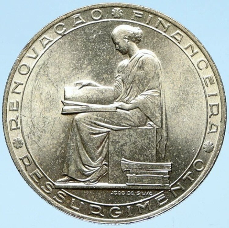1953 ポルトガル 25 年間の財政改革 ヴィンテージ シルバー 20 エスクード コイン i99000
