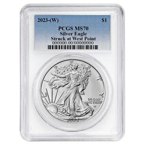 2023年 (W) 1ドル アメリカン シルバー イーグル PCGS MS70 ブルーラベル ホワイトフレーム