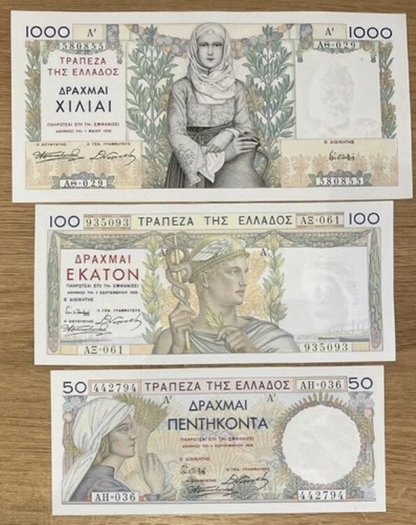 ꥷ 50-100-1000 ɥ饯 1935 P#104/105/106 UNC å